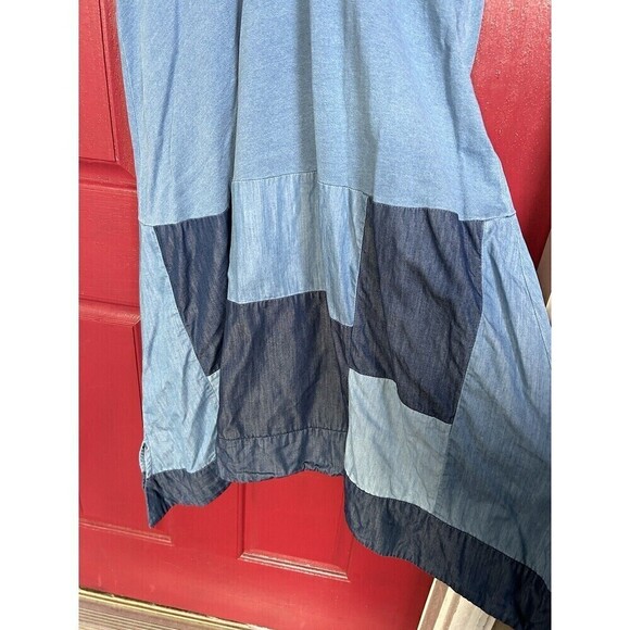 Holding Horses Anthropologie Chambray Patched Patchwork Fall Dress S/M $128 - Picture 8 of 8